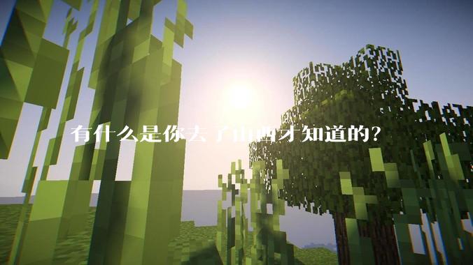 有什么是你去了山西才知道的?